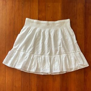 NWT Madewell Plus Embroidered Smock-Waist Ruffle Mini Skirt - Size 2X - White